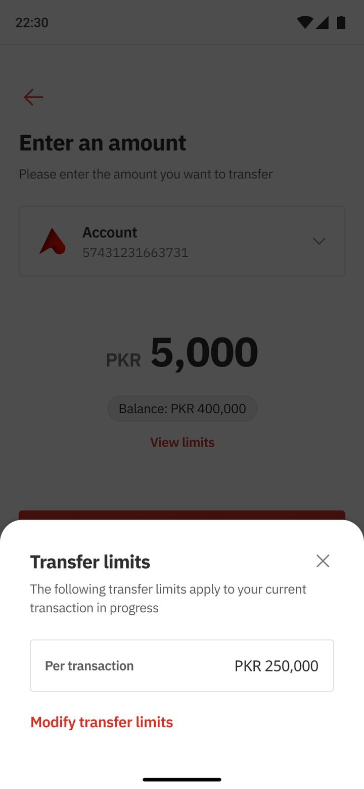 Transfer limits