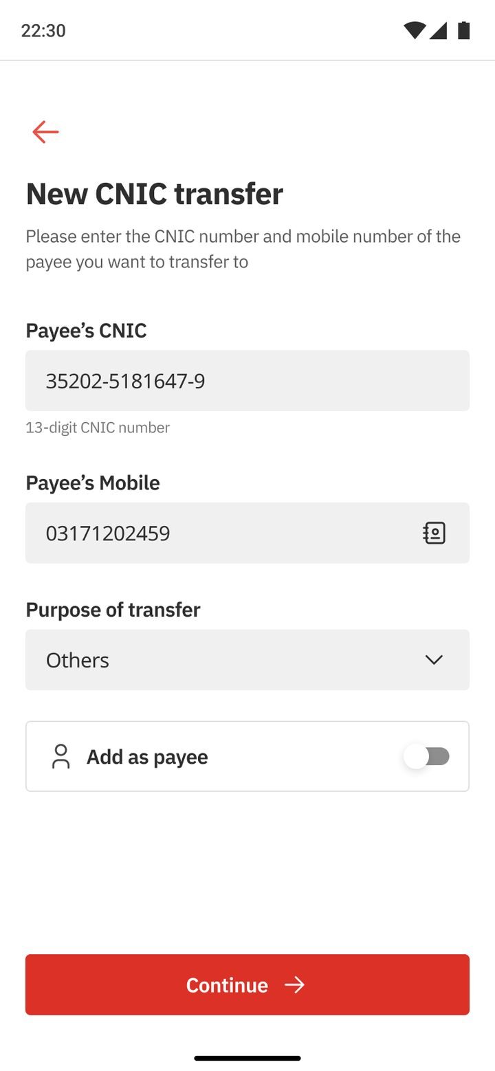CNIC transfer
