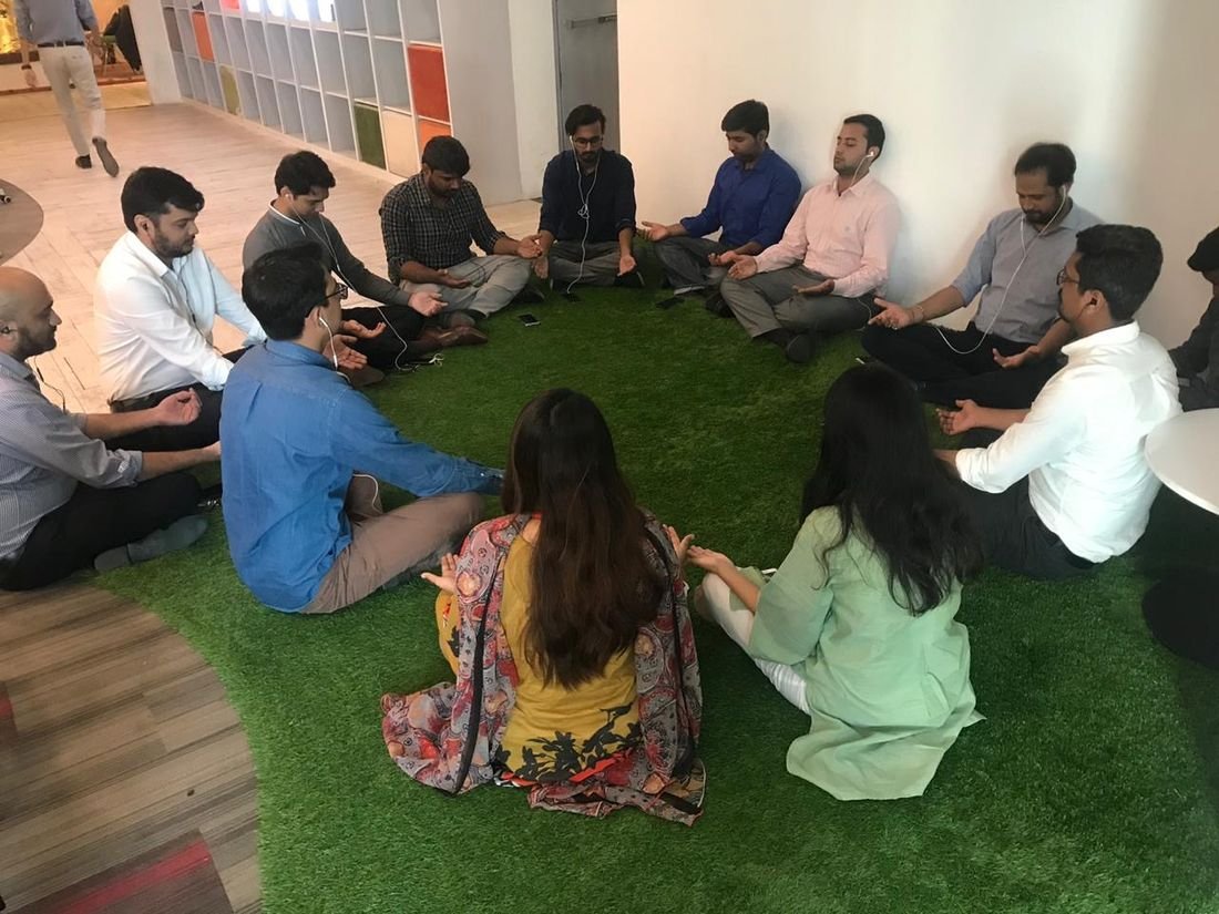 A mindfulness session at the office