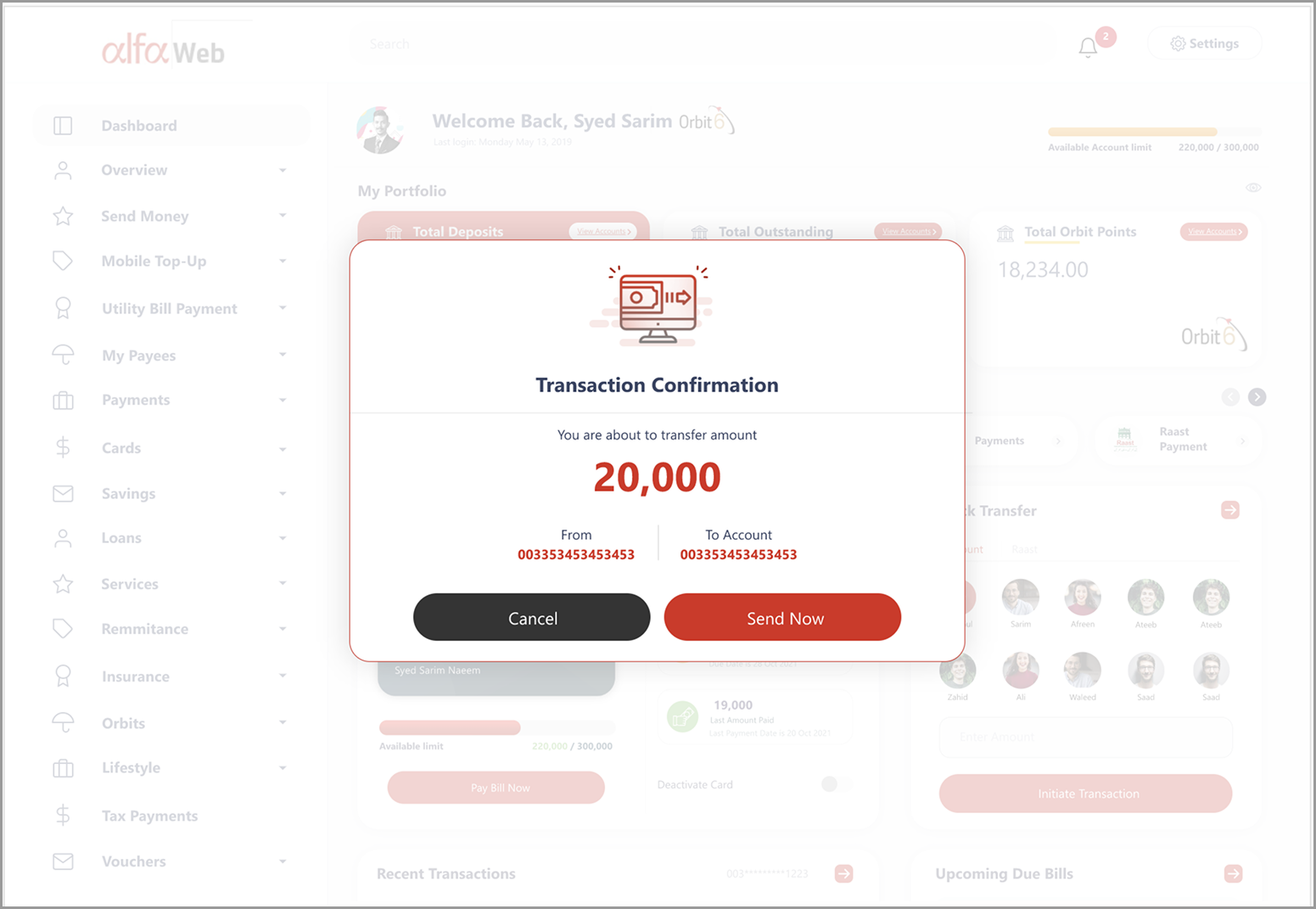 Confirm transfer