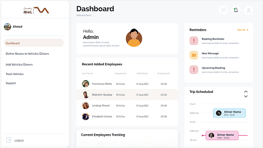 Admin dashboard