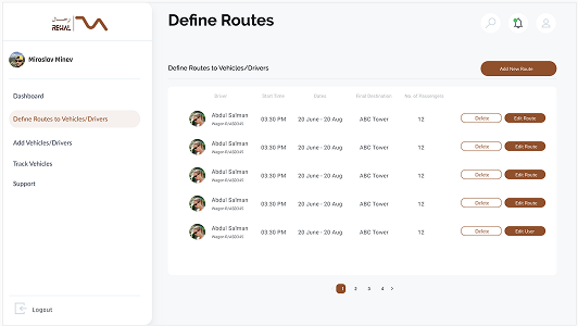 Routes list