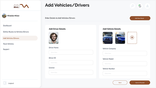 Add vehicle / driver